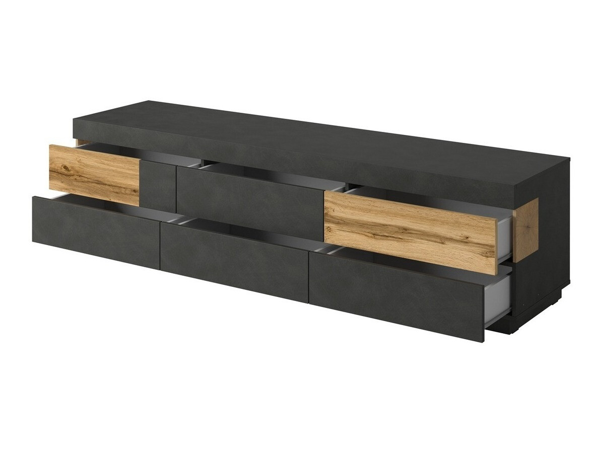 TV galds Livlore 102 (Matera pelēks + Votan ozols)