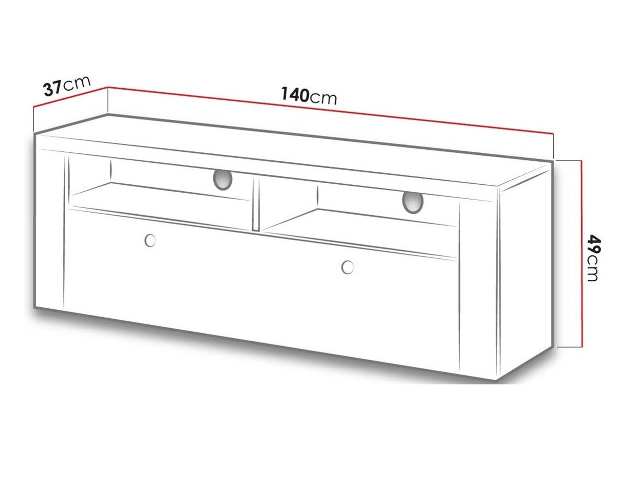 TV galds Salelbo 103 (Sīpolu lapegle + Trifele ozols)