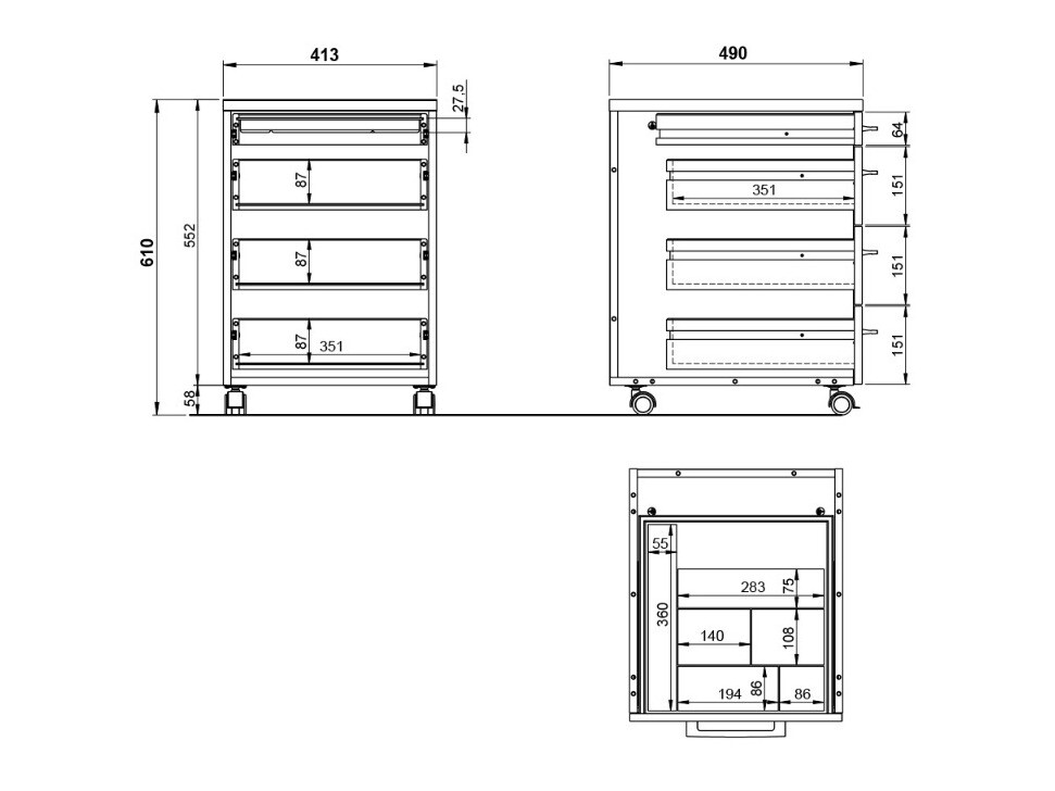Atvilktņu bloks Lartesi 105 (Grafīts + Grandson ozols)