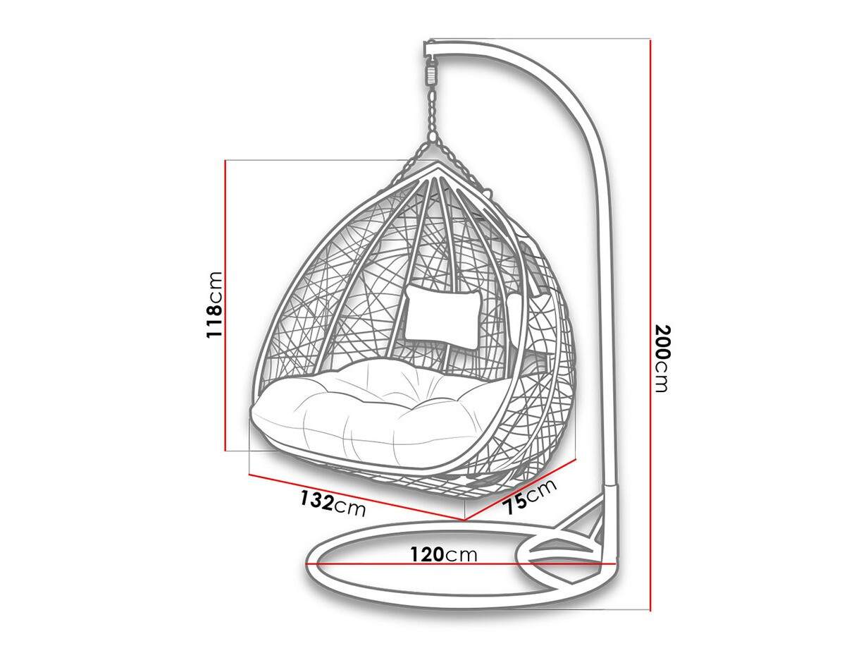 Piekaramais krēsls Comfivo 325 (Pelēks + Gaiši pelēks)
