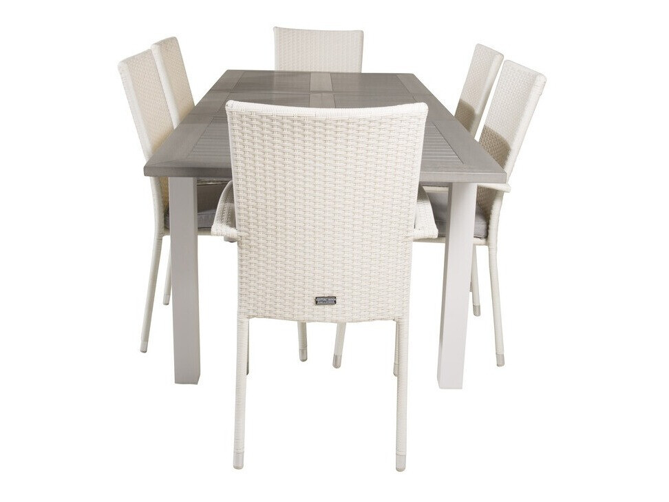 Galds un krēslu komplekts Dallas 2258 (Balts + Pelēks)