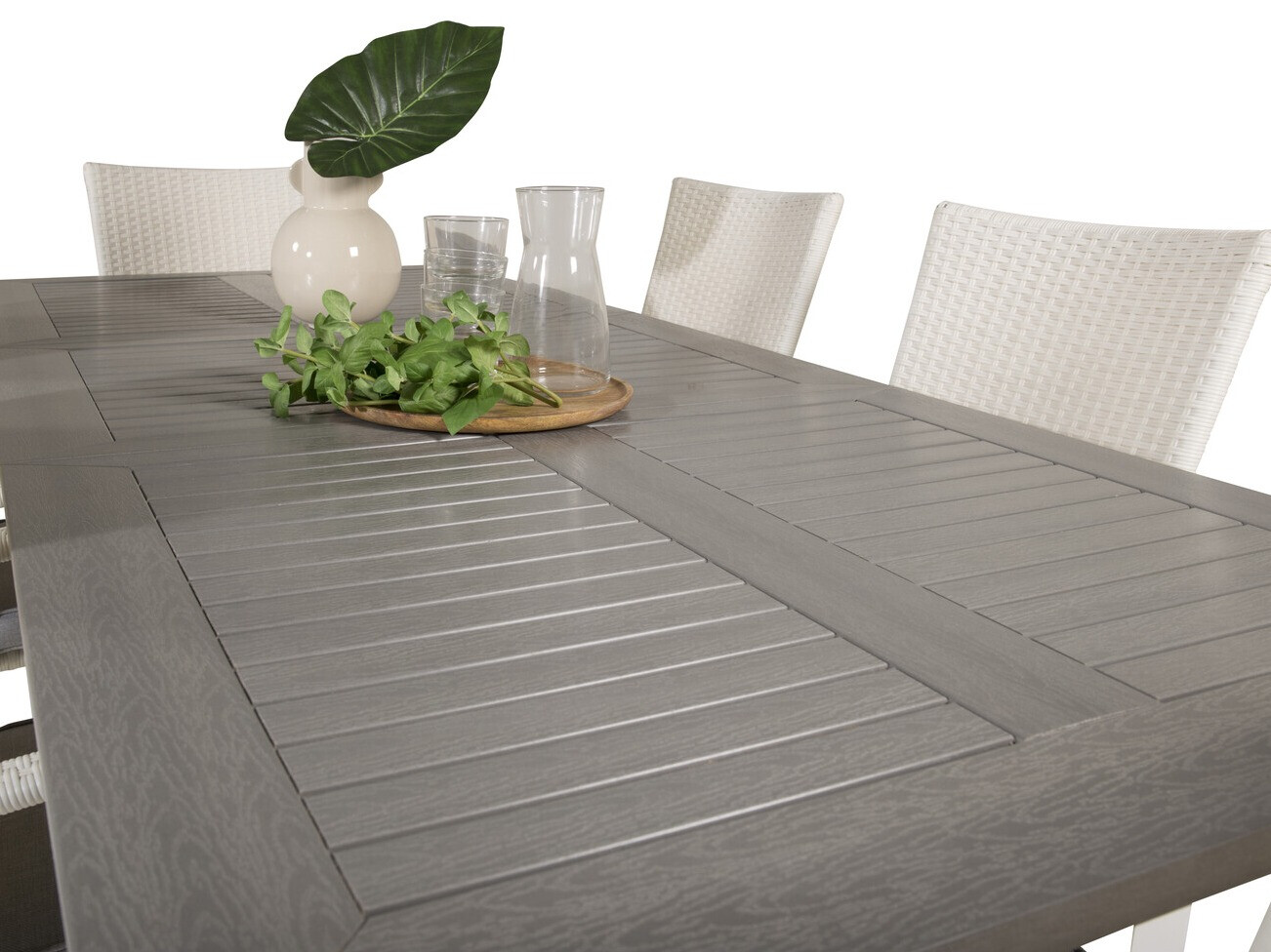 Galds un krēslu komplekts Dallas 2258 (Balts + Pelēks)