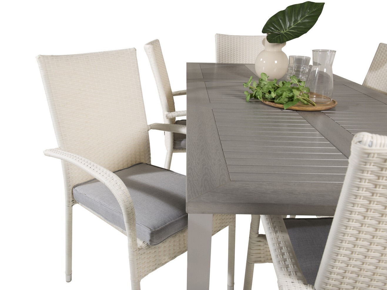 Galds un krēslu komplekts Dallas 2258 (Balts + Pelēks)