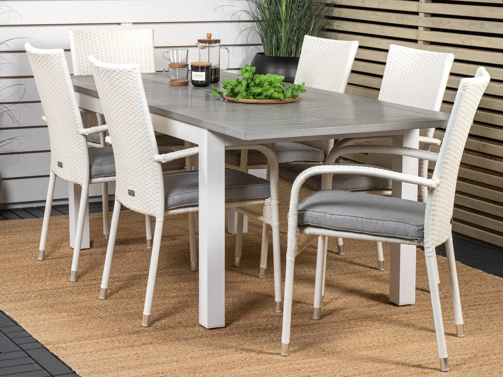 Galds un krēslu komplekts Dallas 2258 (Balts + Pelēks)