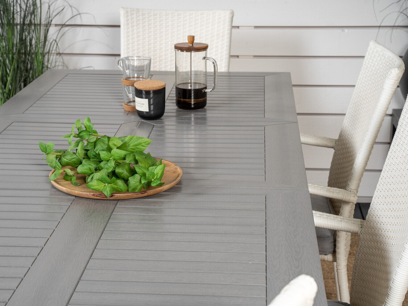 Galds un krēslu komplekts Dallas 2258 (Balts + Pelēks)