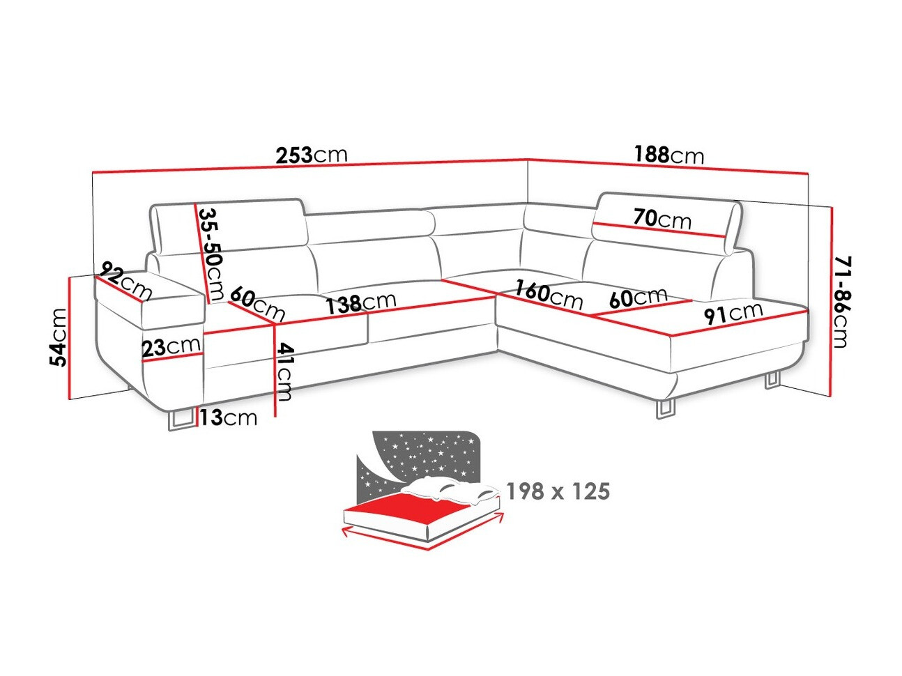 Угловой диван Comfivo 306 (Manila 18 + Manila 16)