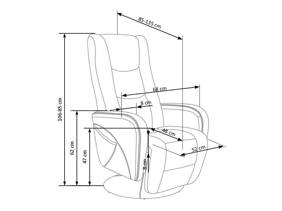 Krēsls reglainer Houston 493 (Kapučīno)