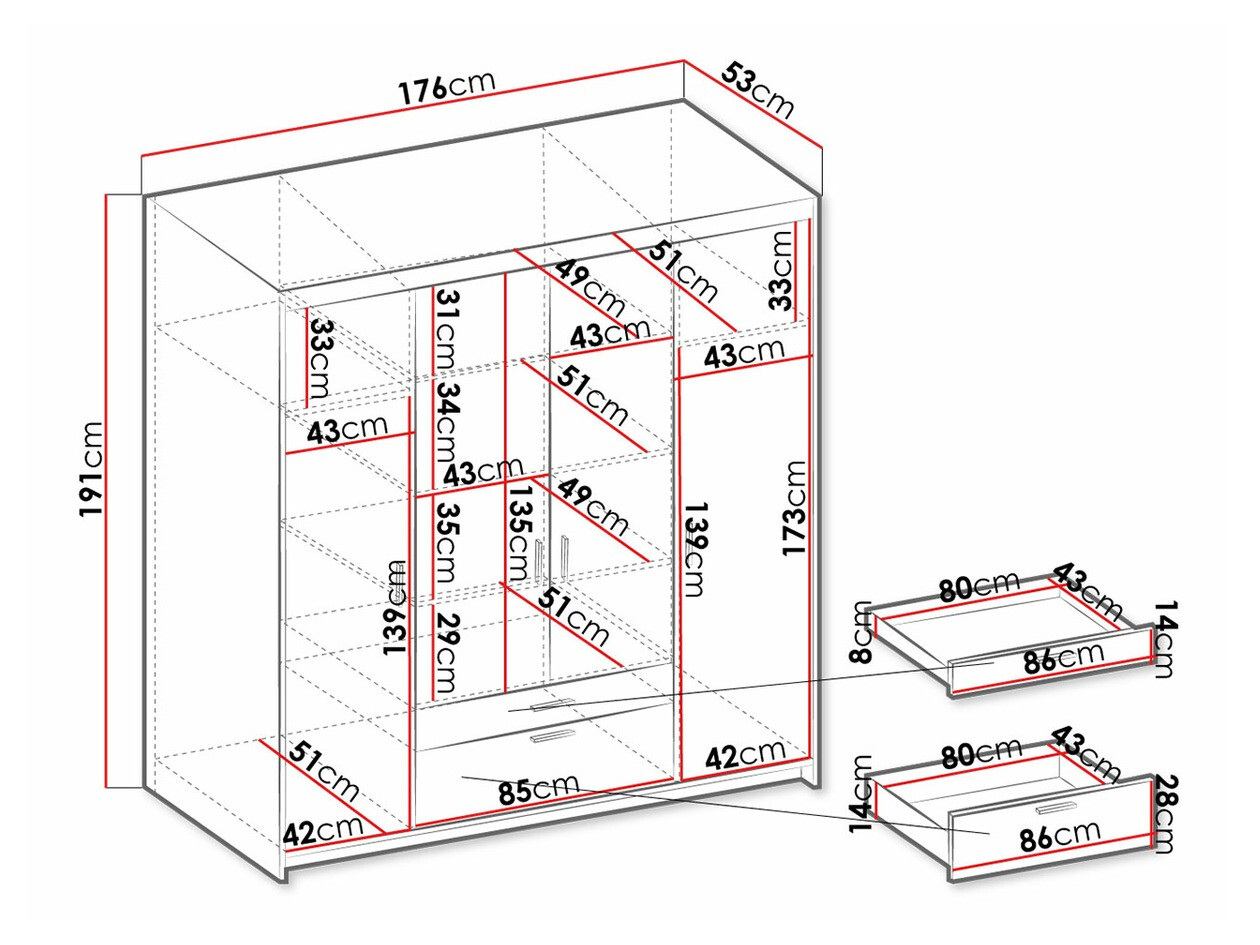 Шкаф Novduni 107 (Сонома Дуб)