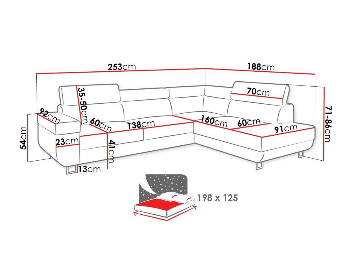 Stūra dīvāns Comfivo Liberta (Lux 05 + Lux 06)