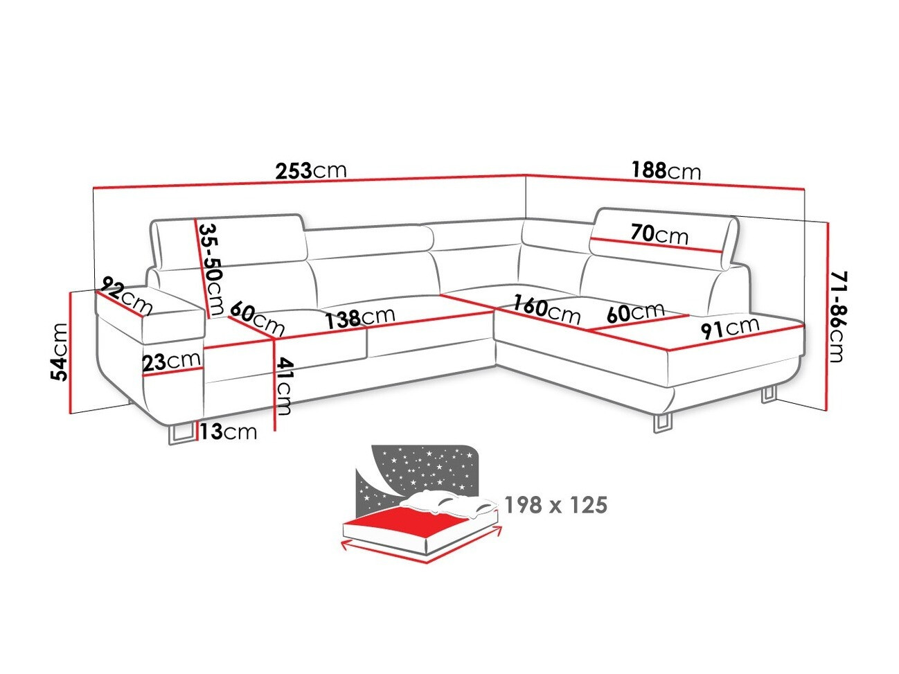 Угловой диван Comfivo 306 (Soft 017 + Lux 05)