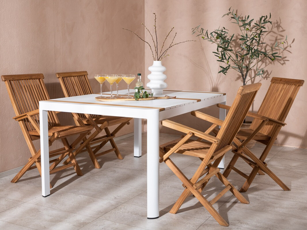 Садовый стол Dallas 2828 (Белый + Коричневый)