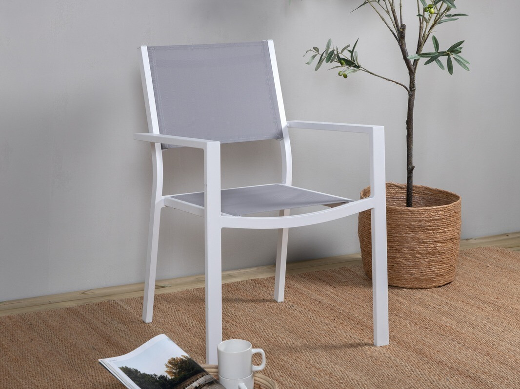 Dārza krēsls Dallas 746 (Balts + Pelēks)