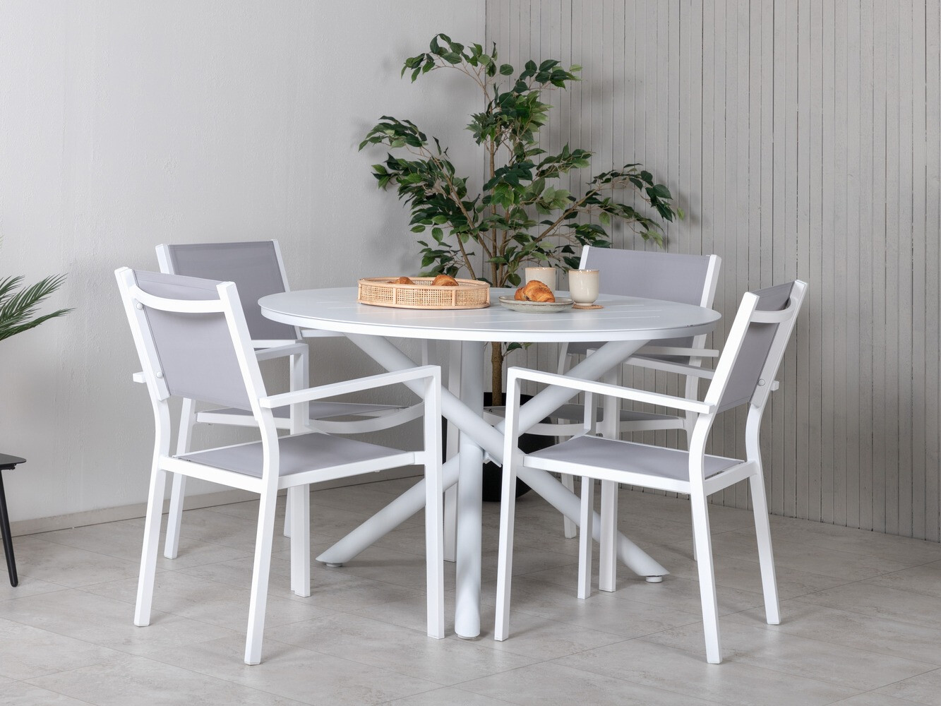 Dārza krēsls Dallas 746 (Balts + Pelēks)