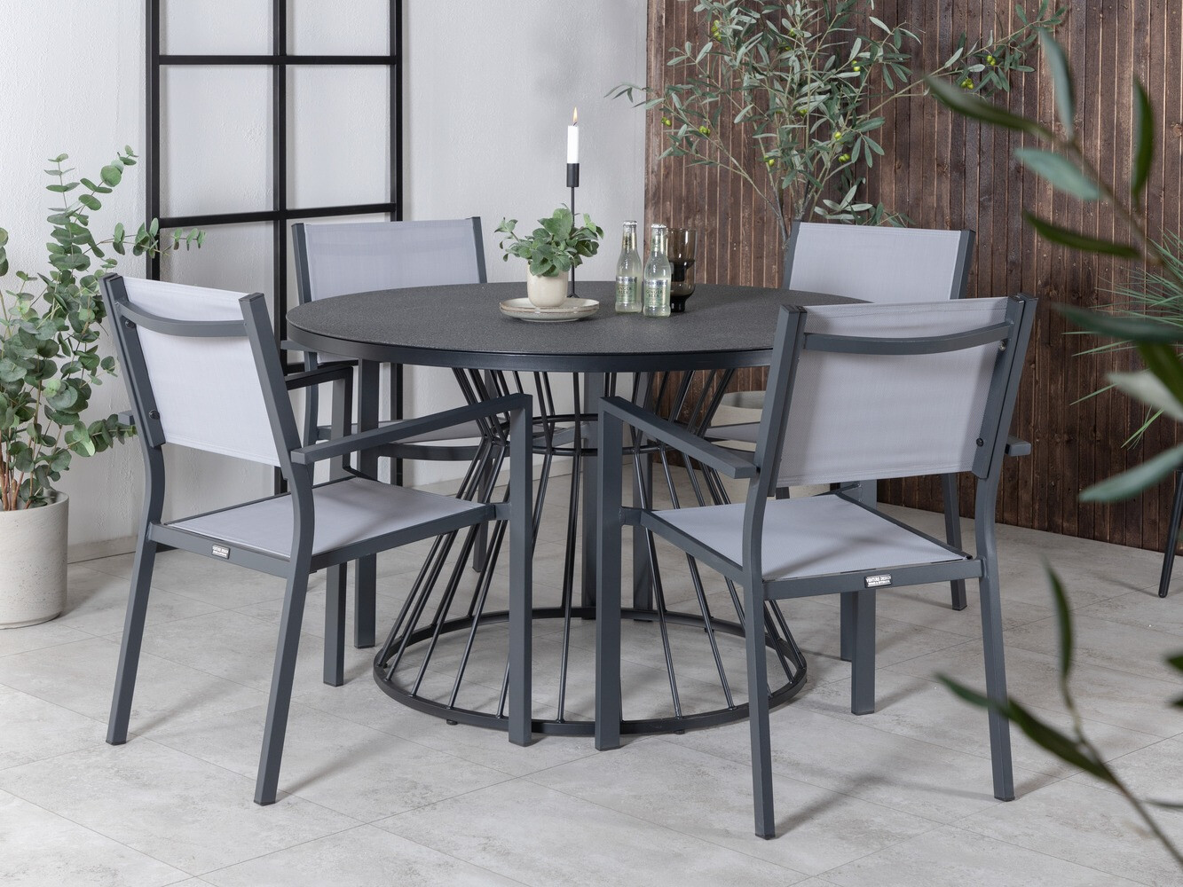 Dārza krēsls Dallas 746 (Melns)