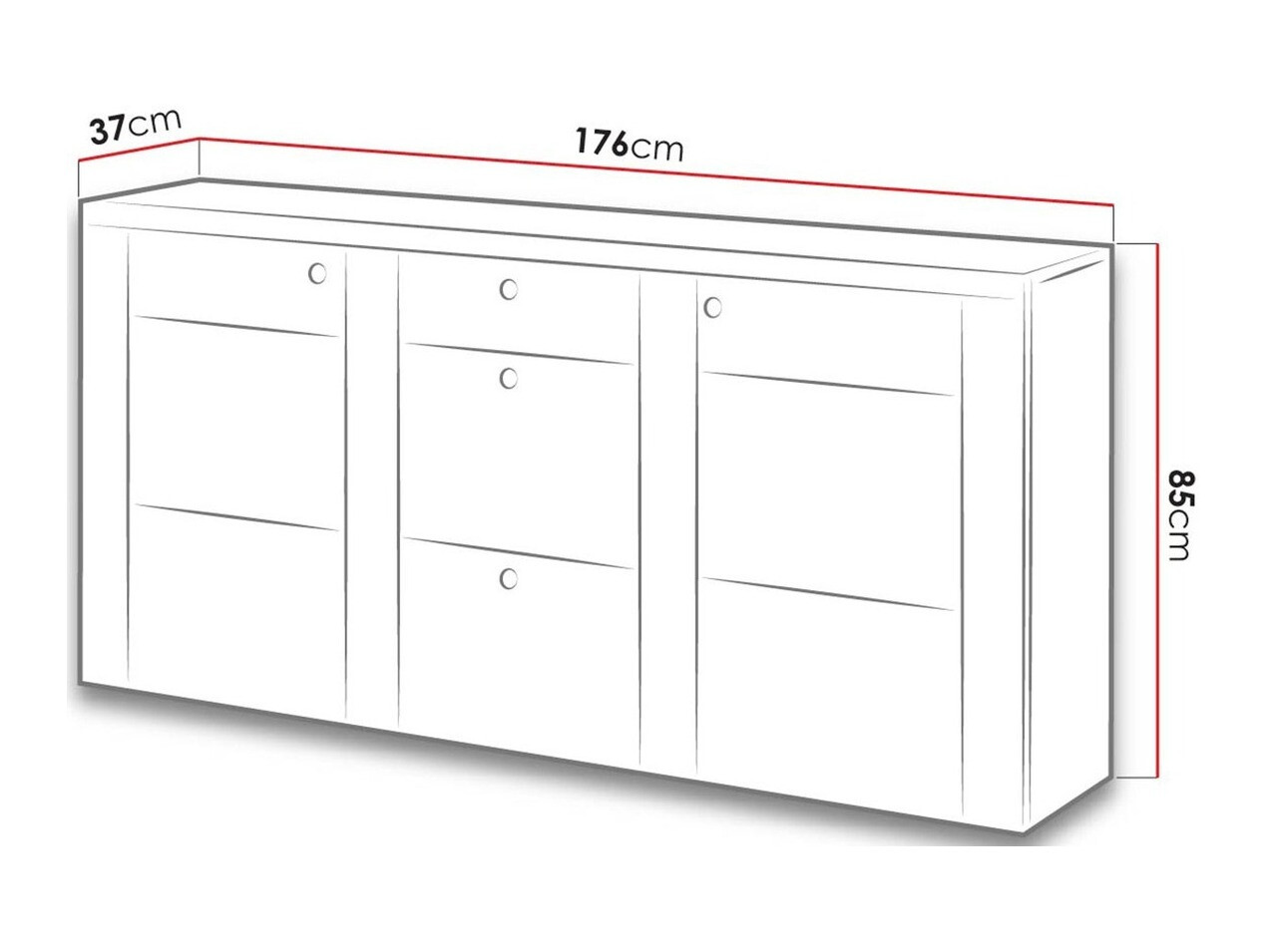 Kомод Salelbo 107 (Светлая лиственница Сибиу + Трюфель дуб)