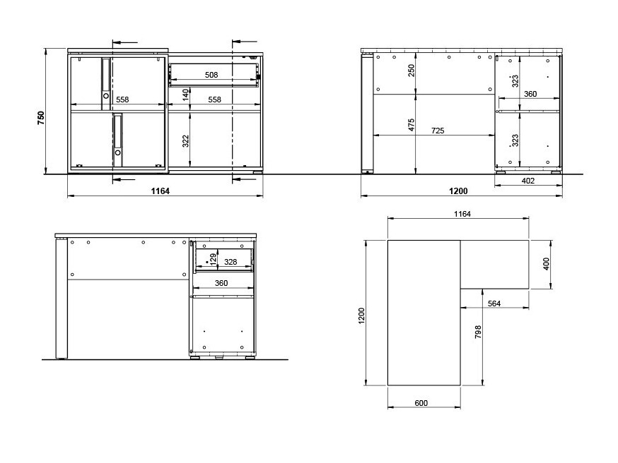 Угловой письменный стол Vocave 101