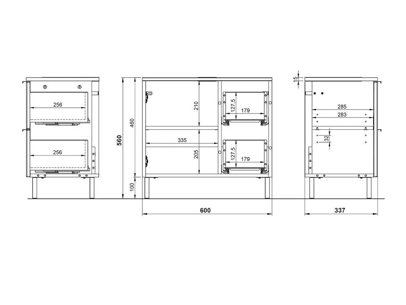 Stāvošs vannas istabas skapītis izlietnei Lomcamo 100 (Balts + Glancēts balts)