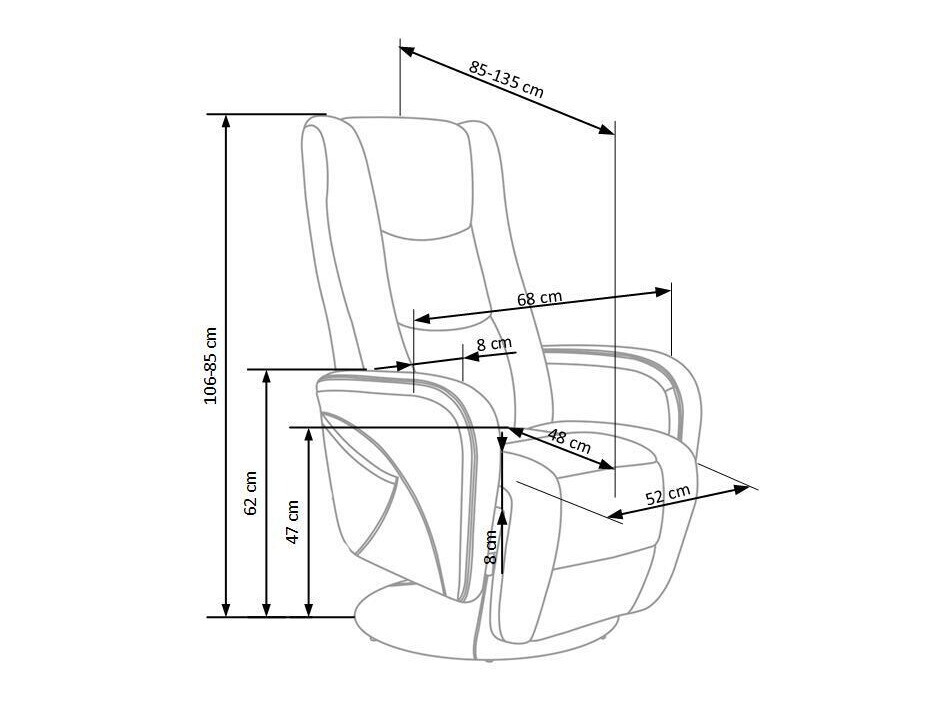Krēsls reglainer Houston 1085 (Bēšs)