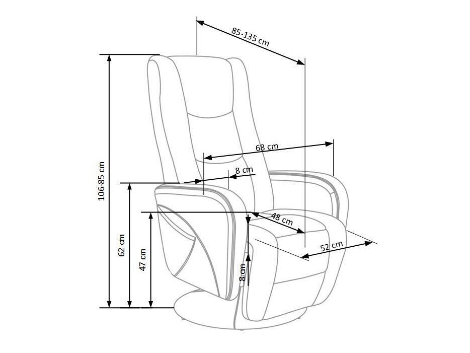 Krēsls reglainer Houston 1085 (Pelēks)