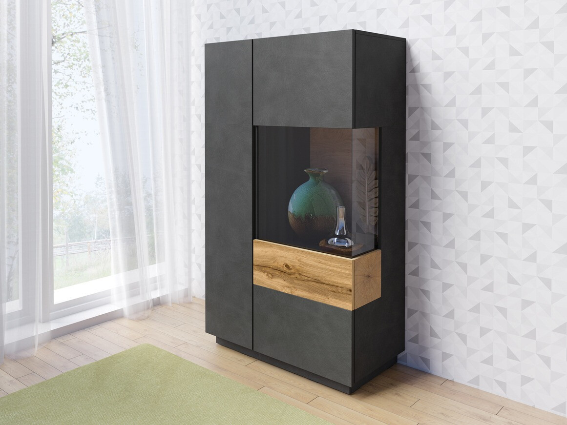 Skapis Livlore 104 (Matera pelēks + Votan ozols)