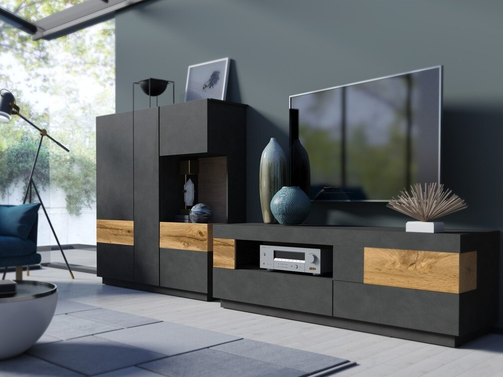 Viesistabas komplekts Livlore 110 (Matera pelēks + Votan ozols)