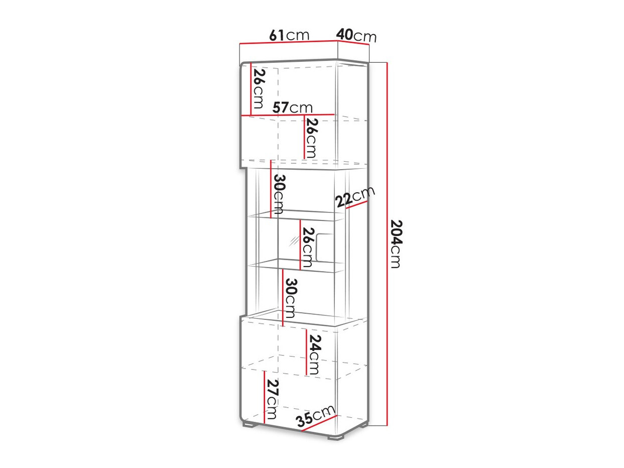 Plaukts Torsone 103 (Antracīts + Gloss antracīts + Grandson ozols)