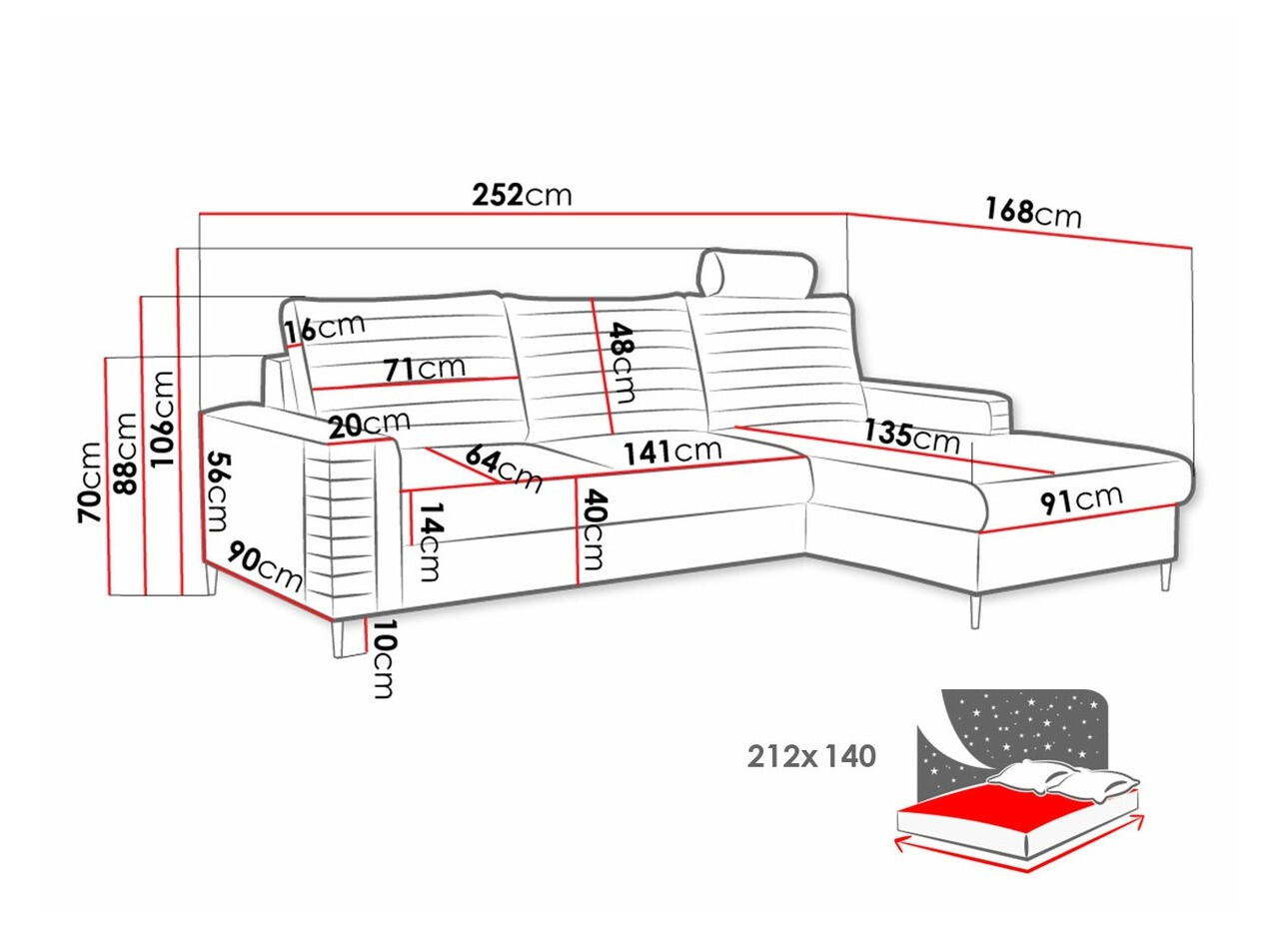 Stūra dīvāns Comfivo 243 (Velluto 08)