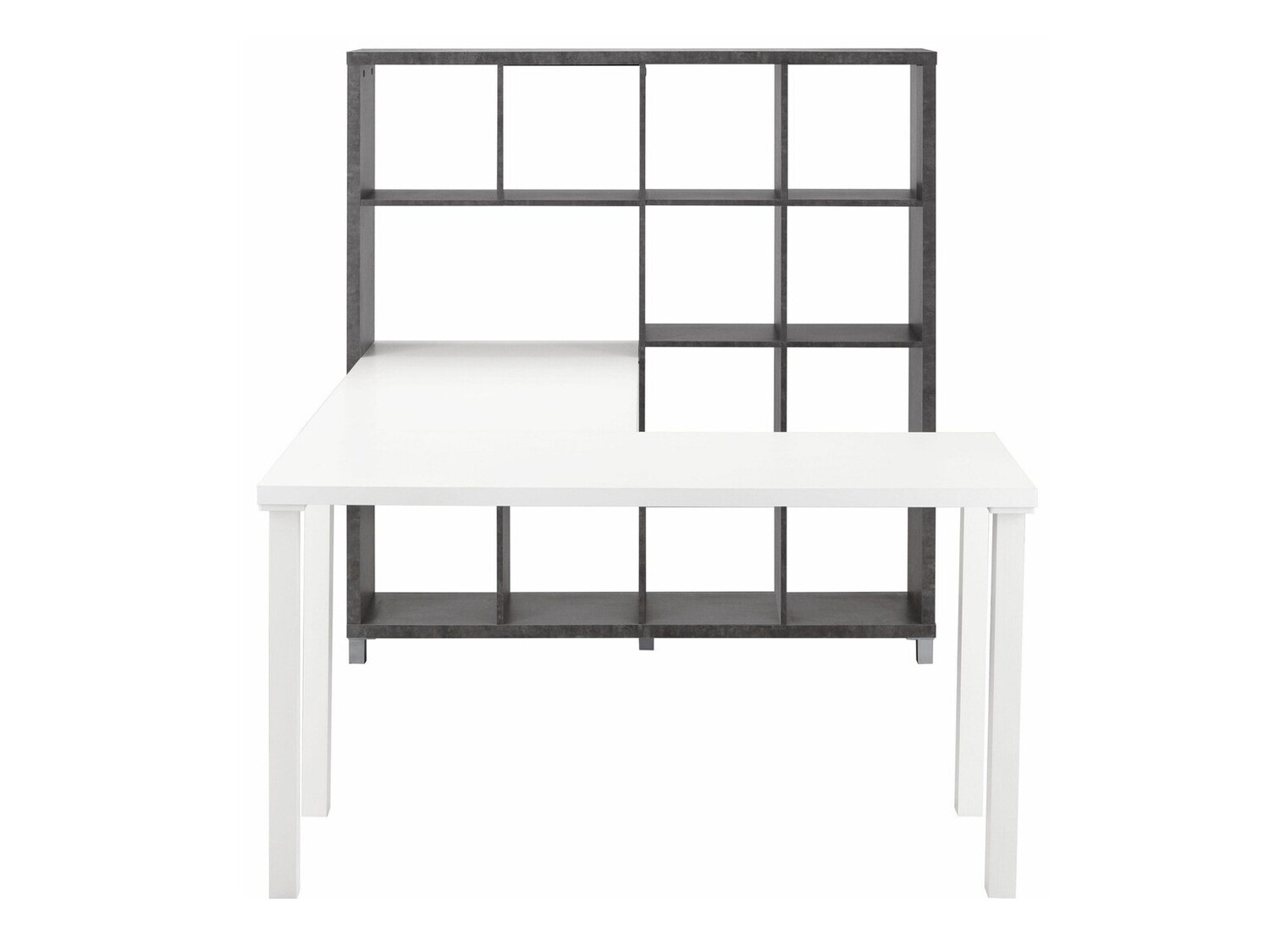 Stūra rakstāmgalds Denton 186 (Balts + Betons)