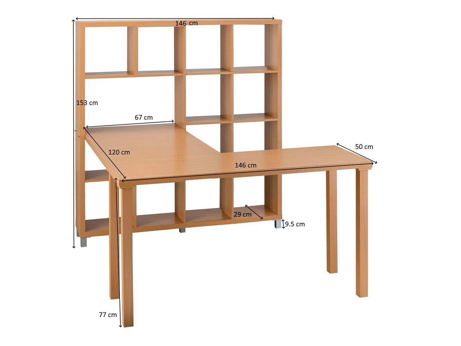 Угловой письменный стол Denton 186 (Бук)