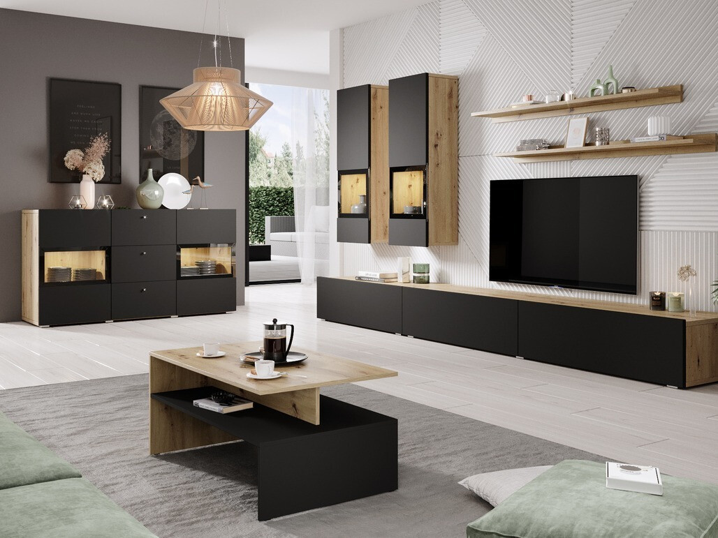 Kомод Serodeu 101 (Artisan дуб + Матовый черный)