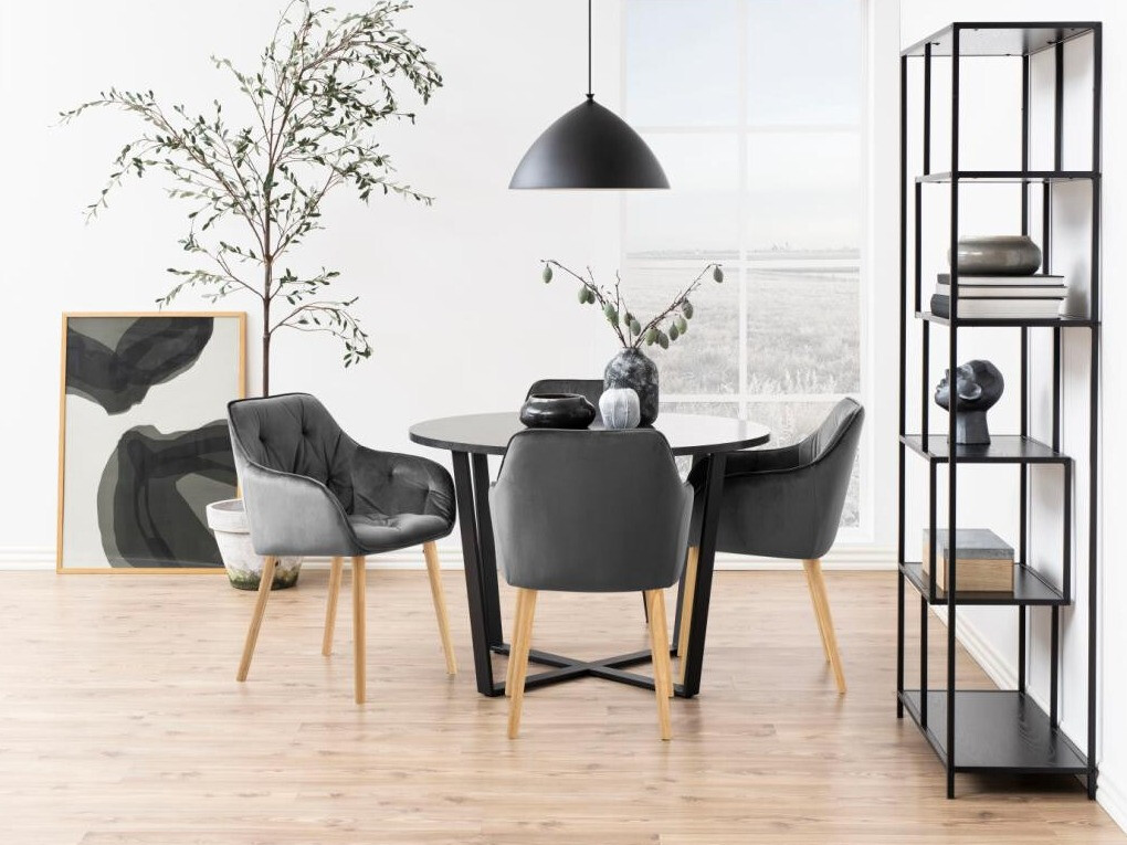 Krēsls Norsica 489 (Tumši pelēks + Gaišs koks)