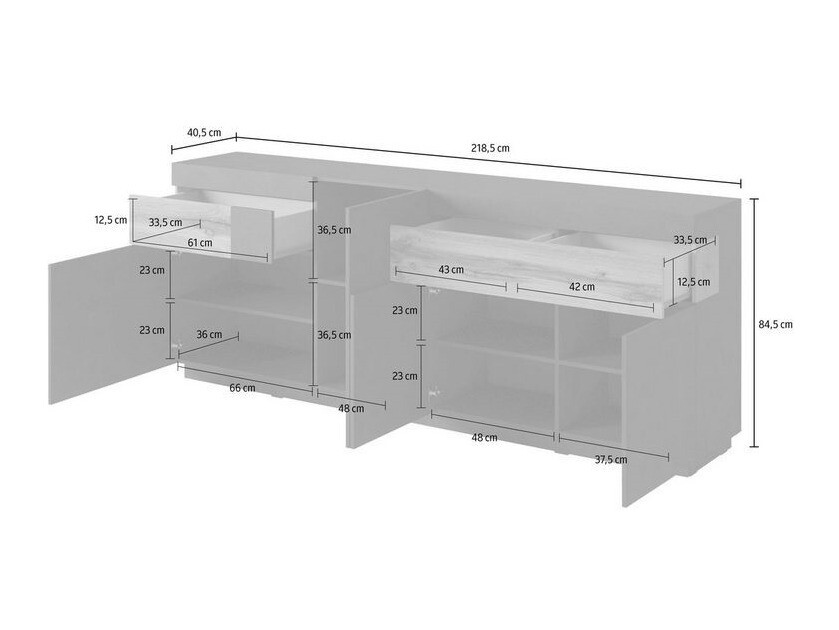 Viesistabas komplekts Livlore 108 (Matera pelēks + Votan ozols)