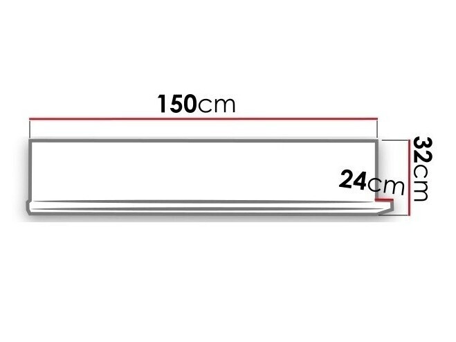 Настенная полка Lutiva 102 (Белый + Бетон)