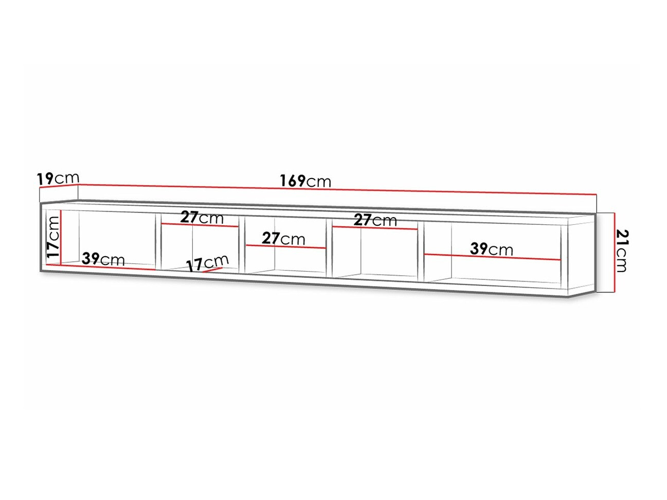 Настенная полка Torsone 105 (Антрацит + Внук дуб)