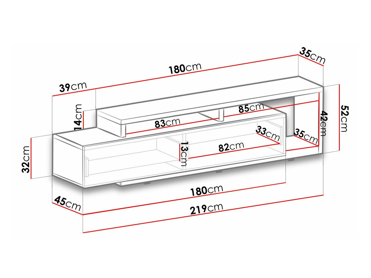 ТВ тумба Lutiva 103 (Матовый черный)