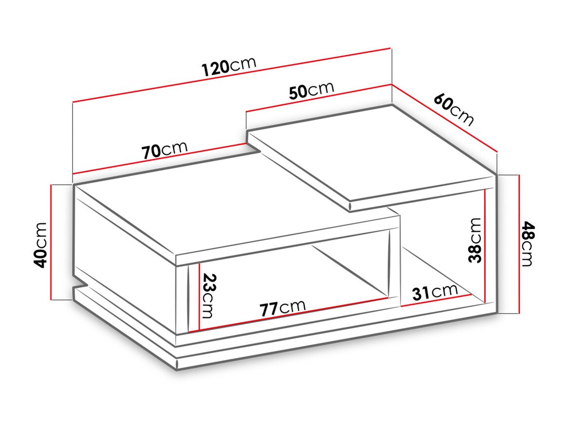 Журнальный столик Lutiva 104 (Матера серый + Темная ель)