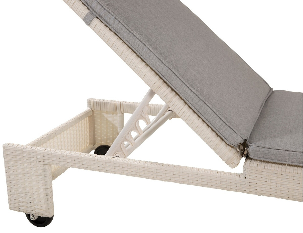 Sauļošanās krēsls Dallas 771 (Balts + Pelēks)