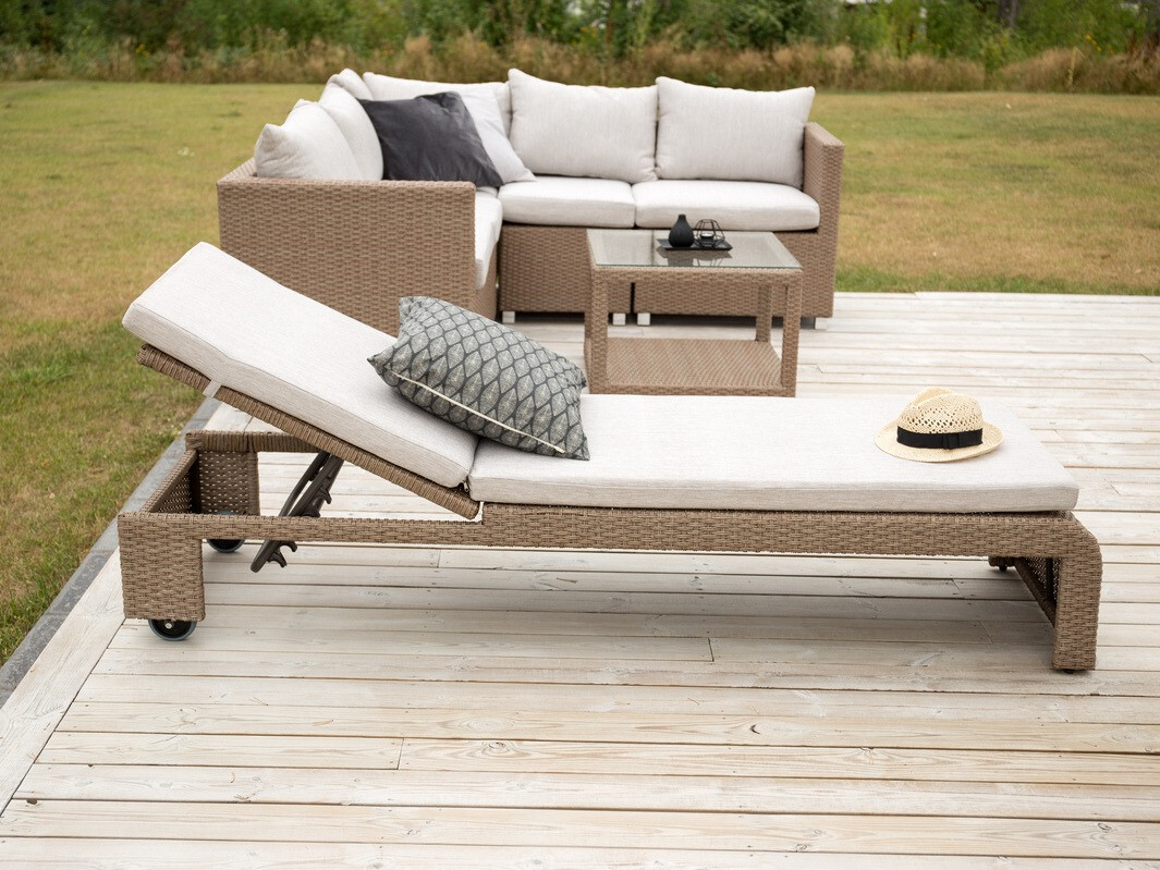 Sauļošanās krēsls Dallas 771 (Gaiši brūns + Bēšs)