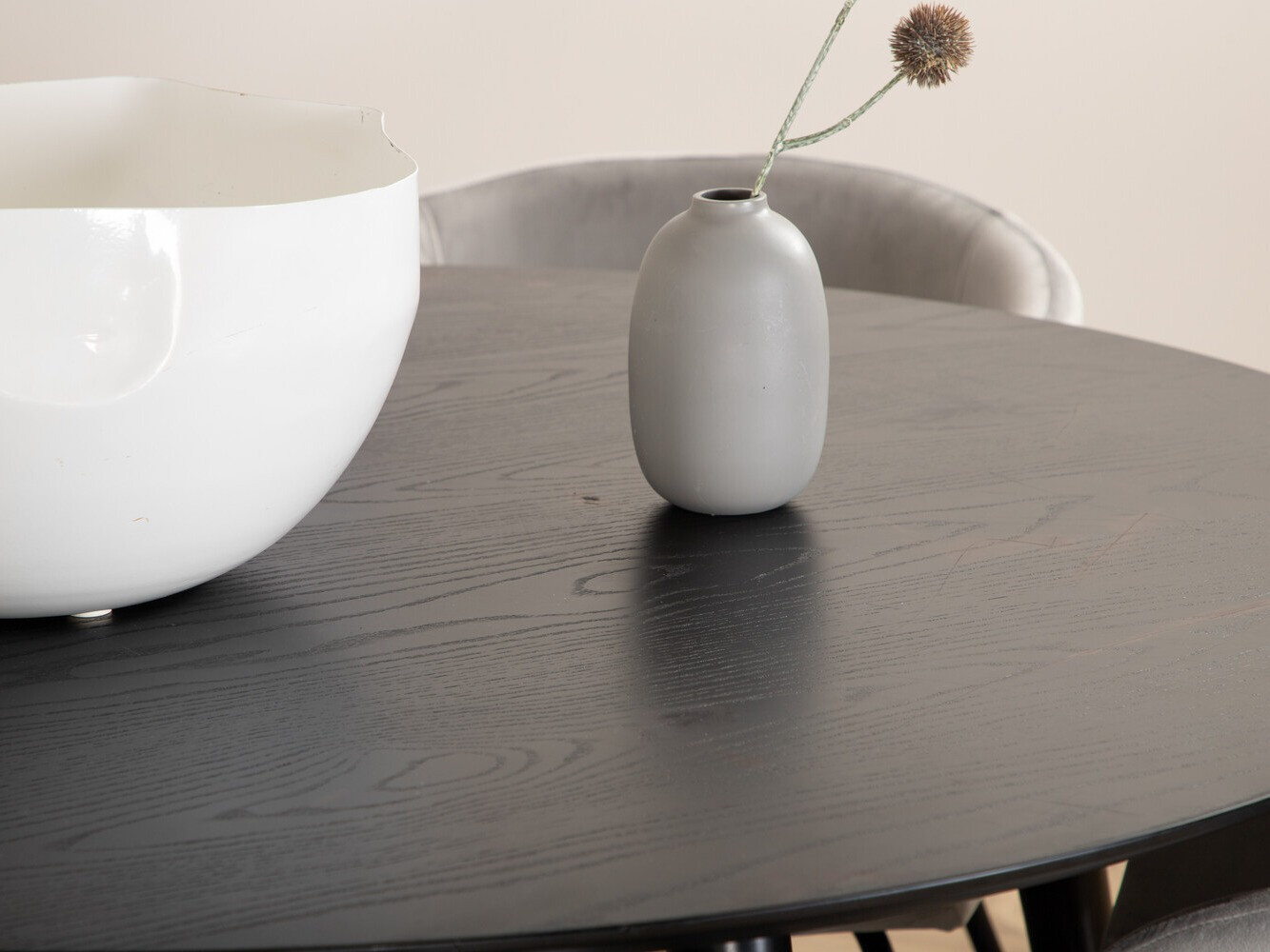 Ēdamistabas komplekts Dallas 2539 (Gaiši pelēks + Melns)