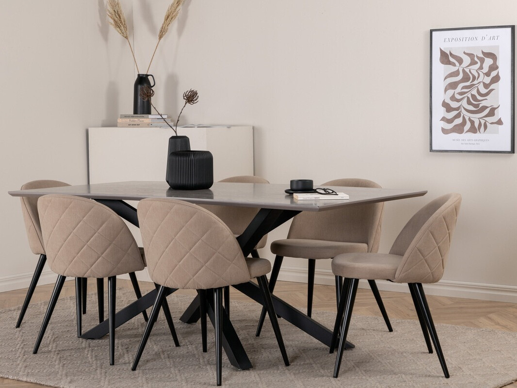 Ēdamistabas komplekts Dallas 3035 (Bēšs + Melns)