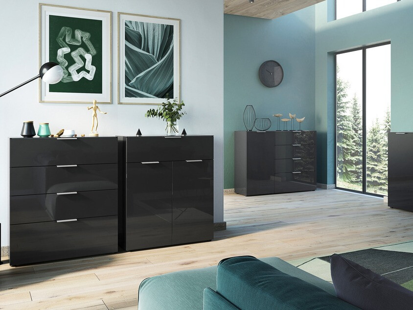 Kumode Sacramento 299 (Melns + Glancēts melns)