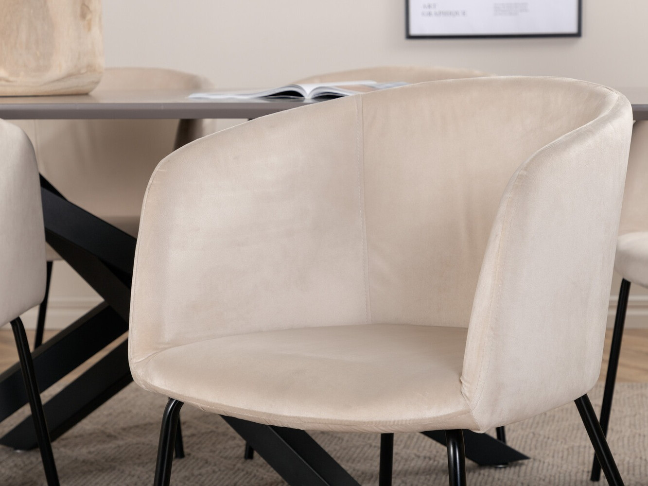 Обеденный гарнитур Dallas 3036 (Крем + Чёрный)