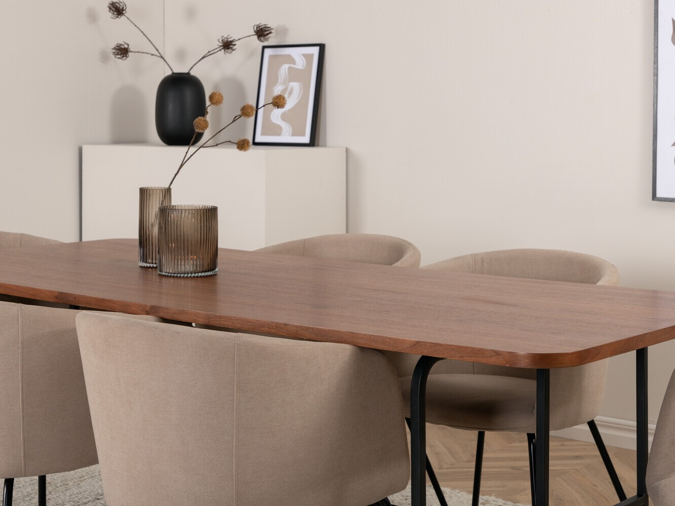 Ēdamistabas komplekts Dallas 2793 (Bēšs + Melns)