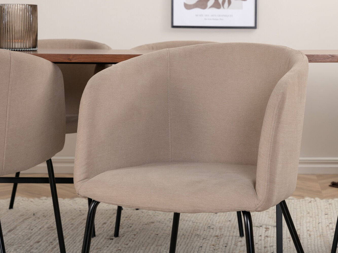 Ēdamistabas komplekts Dallas 2793 (Bēšs + Melns)