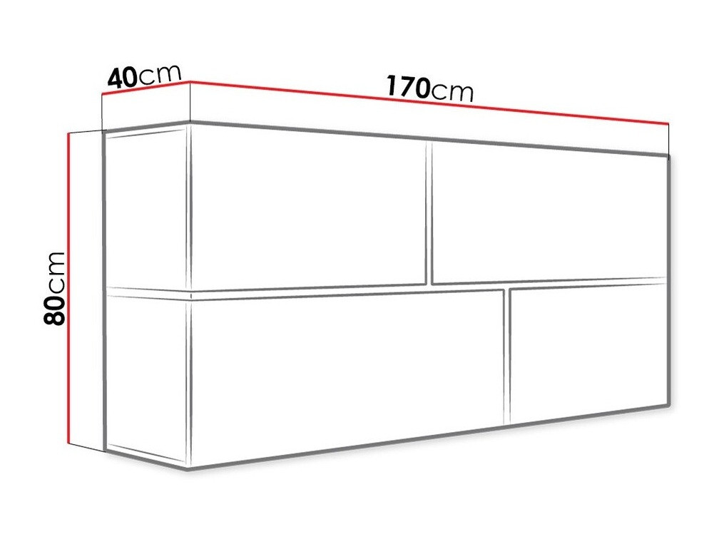 Настенные шкафы Charlotte 100 (Белый + Глянцевый белый + Чёрный)