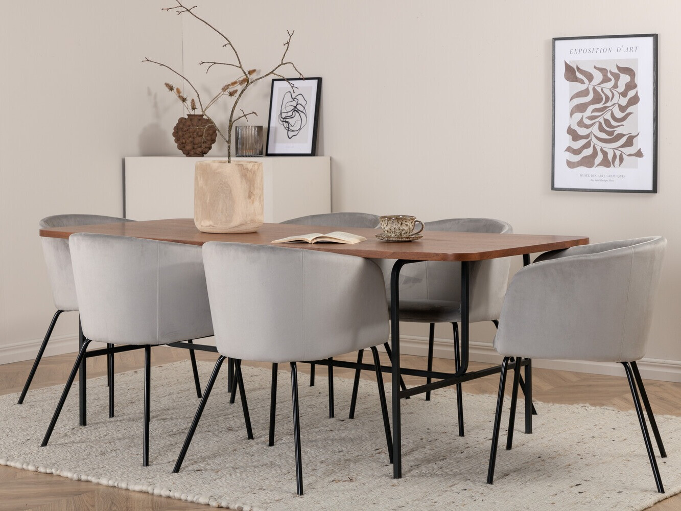 Обеденный гарнитур Dallas 2793 (Серый + Чёрный)