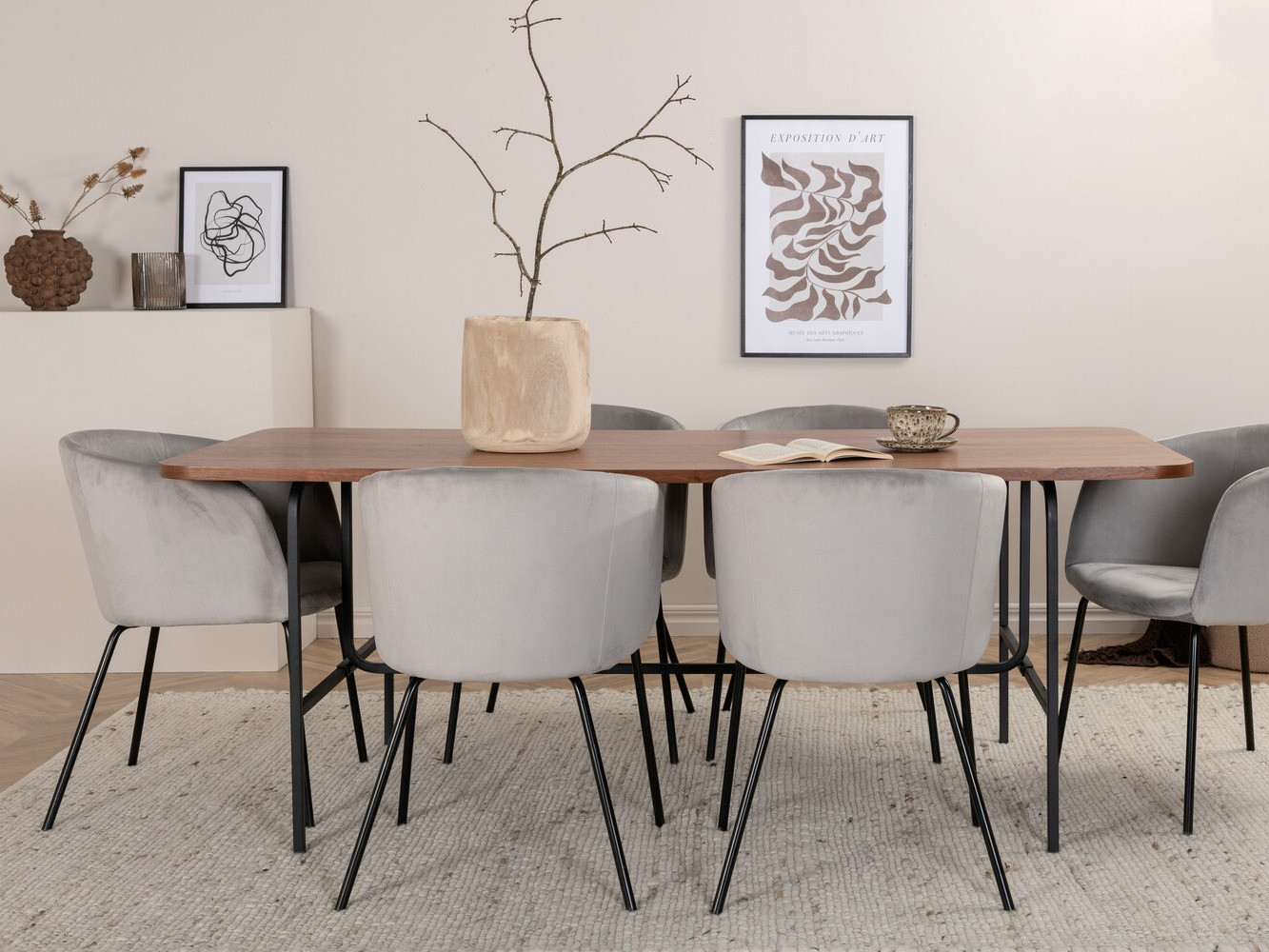 Обеденный гарнитур Dallas 2793 (Серый + Чёрный)