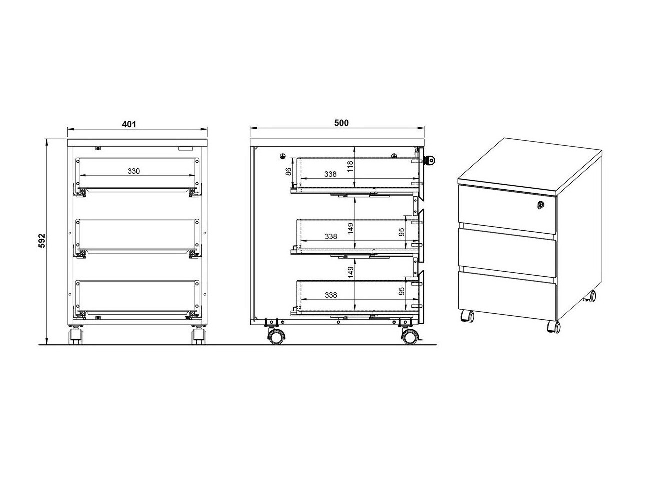 Тумба с ящиками Avirome 100