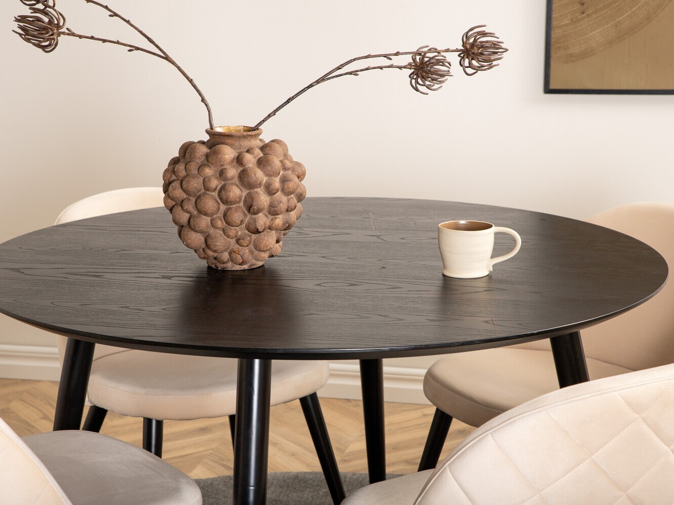 Ēdamistabas komplekts Dallas 2545 (Krēms + Melns)