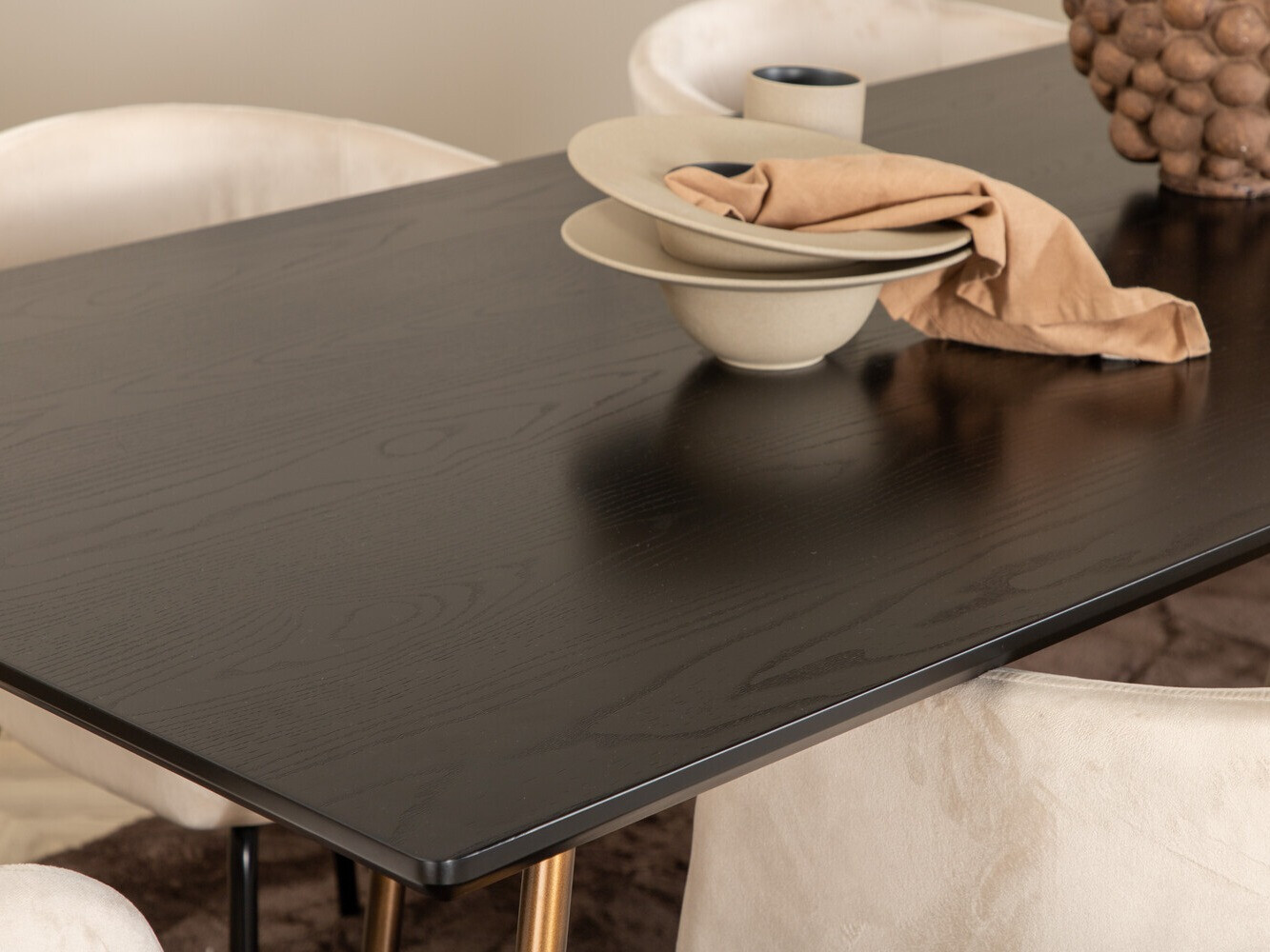 Ēdamistabas komplekts Dallas 4191 (Krēms + Melns)